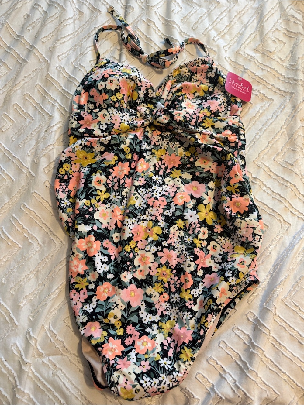 Isabel Maternity by Ingrid & Isabel Black Floral Maternity One-Piece Swimsuit